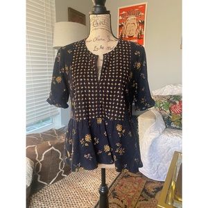 Madewell corduroy acorn peplum top